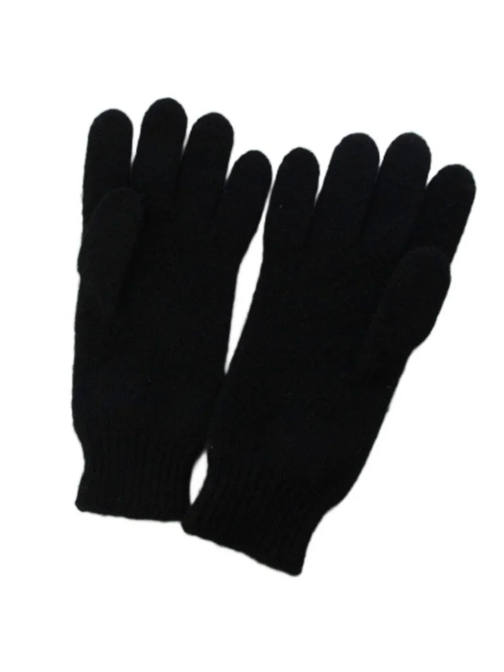 Hermes Darling Medall Cashmere Knit Gloves Visual Decoration Black